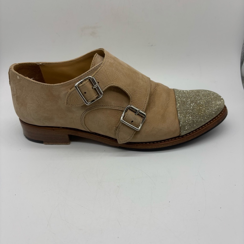 The Office of Angela Scott Mr Colin Monkstrap Loafers Leather Sz 38.5 US 8.5